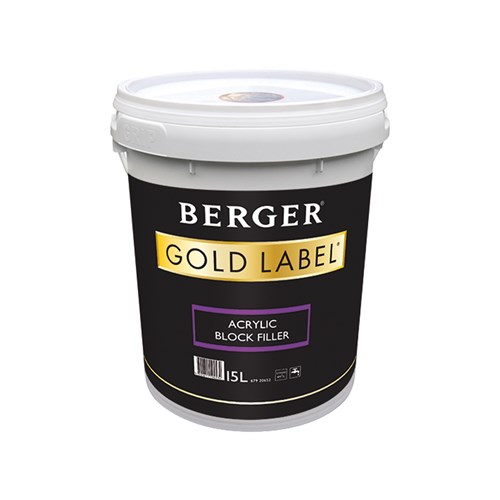 Berger Gold Label Acrylic Block Filler White 15L